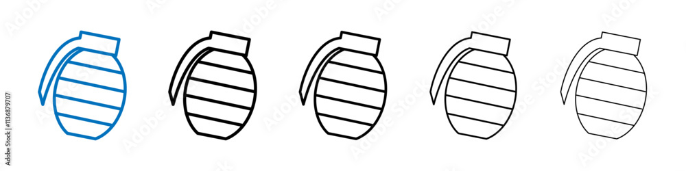 Aufkleber hand grenade icon outline vector logo for web ui