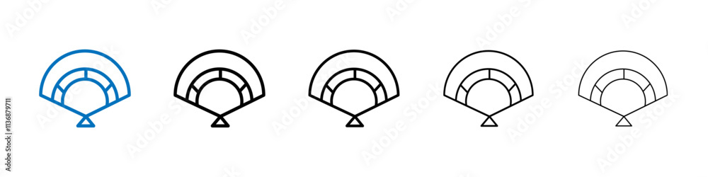 Poster hand fan icon outline vector logo for web ui
