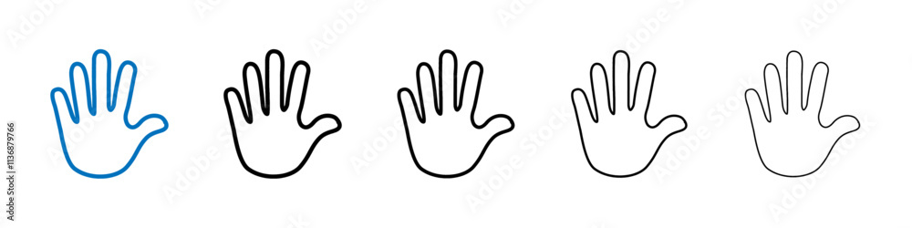 Poster Hand icon Outline vector logo for web ui