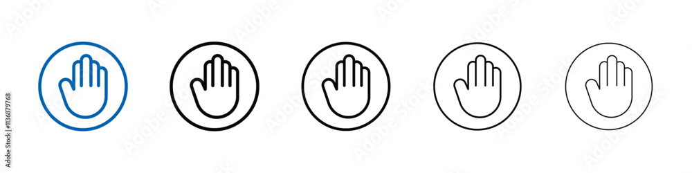 Poster Hand icon Outline vector logo for web ui