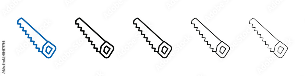 Poster hand saw icon outline vector logo for web ui