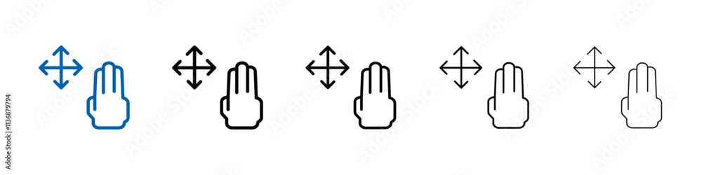 Poster hand, fingers, gesture, swipe, rotate icon outline vector logo for web ui