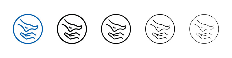 hand and foot icon Outline vector logo for web ui
