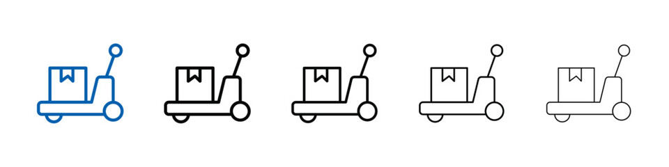 Hand pallet jack icon Outline vector logo for web ui