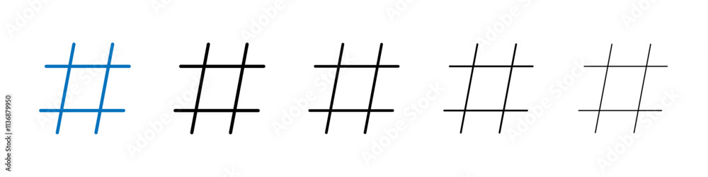 Poster hashtag icon outline vector logo for web ui
