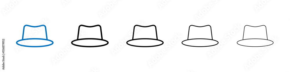 Poster Hat icon Outline vector logo for web ui