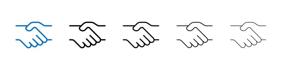 Handshake icon Outline vector logo for web ui