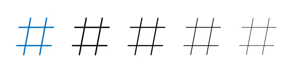 Hashtag icon Outline vector logo for web ui