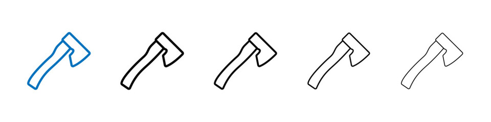 Hatchet icon Outline vector logo for web ui