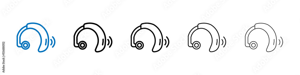 Poster hearing aid icon outline vector logo for web ui