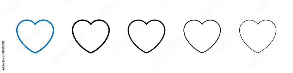 Poster Heart icon Outline vector logo for web ui