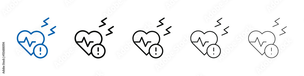 Poster heart attack icon outline vector logo for web ui