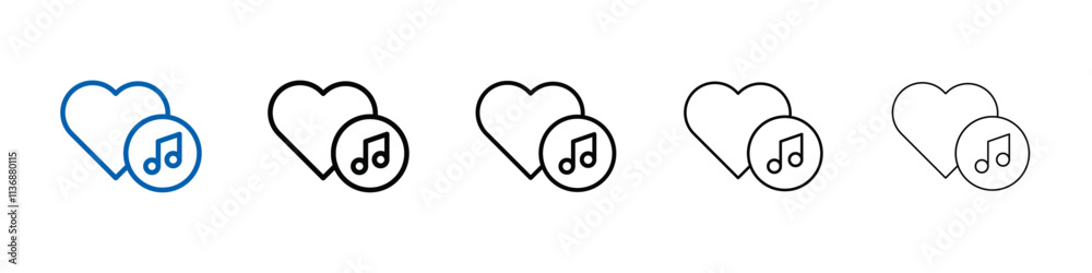 Aufkleber heard heart note icon outline vector logo for web ui