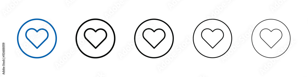 Poster heart icon outline vector logo for web ui