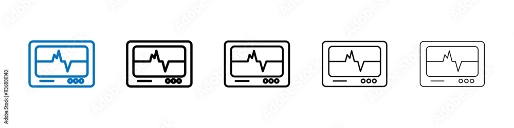 Poster heart rate icon outline vector logo for web ui