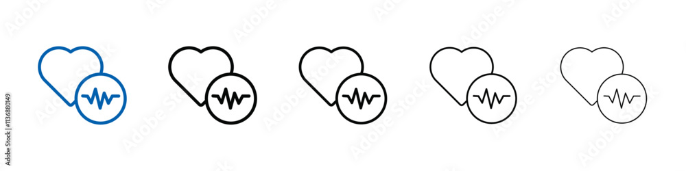 Poster heart rate icon outline vector logo for web ui