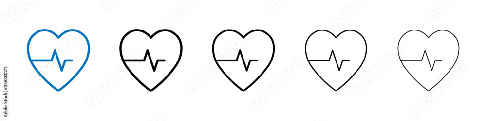 Poster heartbeat icon outline vector logo for web ui