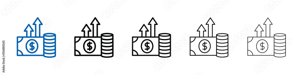 Poster high revenue icon outline vector logo for web ui