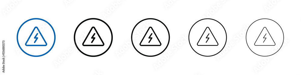 Poster High voltage icon Outline vector logo for web ui