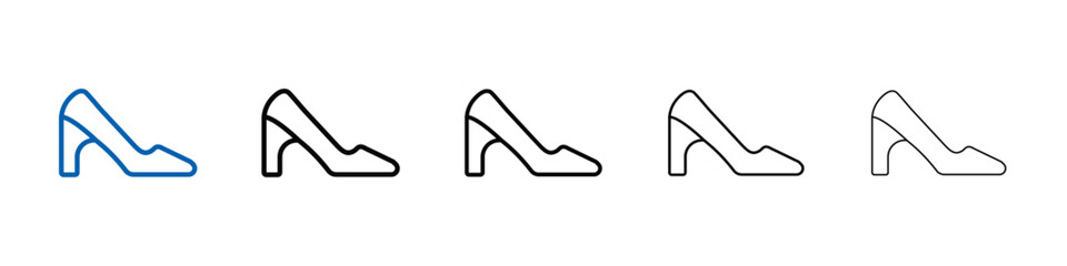 high heel shoes icon Outline vector logo for web ui