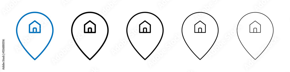 Poster Home location icon Outline vector logo for web ui