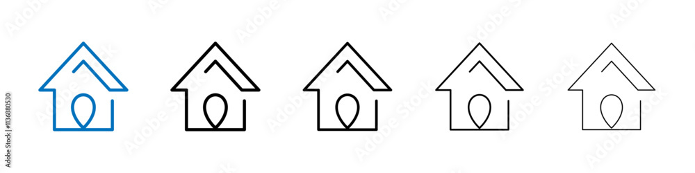 Poster Home location icon Outline vector logo for web ui