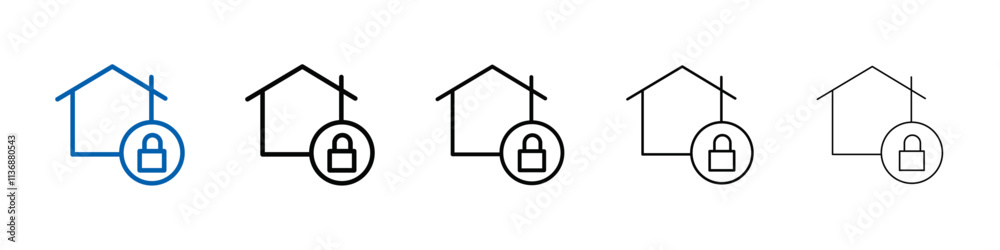 Aufkleber home security icon outline vector logo for web ui