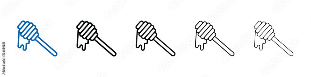 Poster honey dipper icon Outline vector logo for web ui