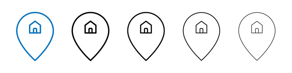 Home location icon Outline vector logo for web ui