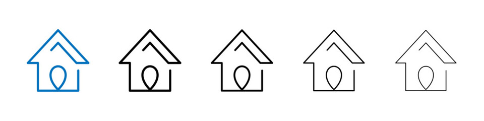 Home location icon Outline vector logo for web ui
