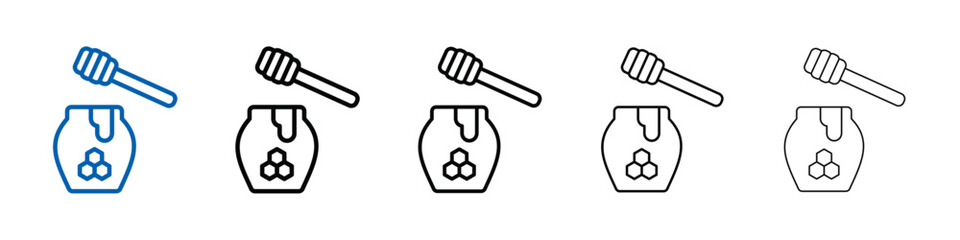 Honey jar with dipper icon Outline vector logo for web ui © Hindi