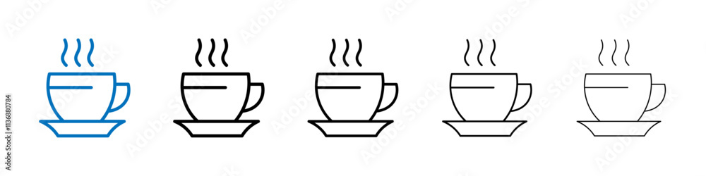 Poster hot tea icon outline vector logo for web ui