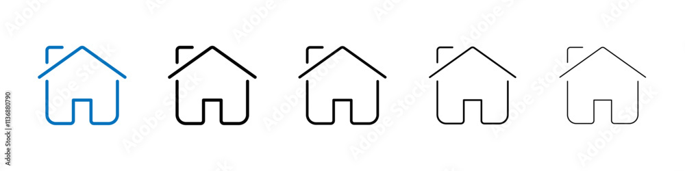 Poster house icon outline vector logo for web ui