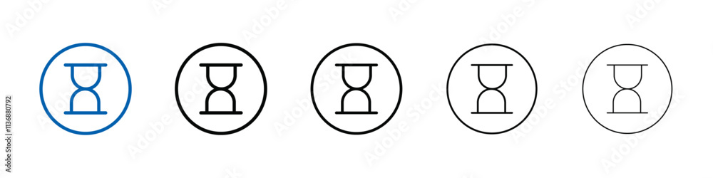 Poster hourglass icon outline vector logo for web ui