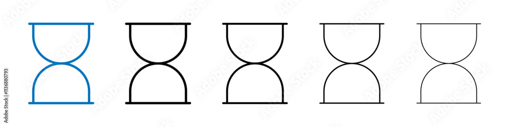 Poster hourglass icon outline vector logo for web ui