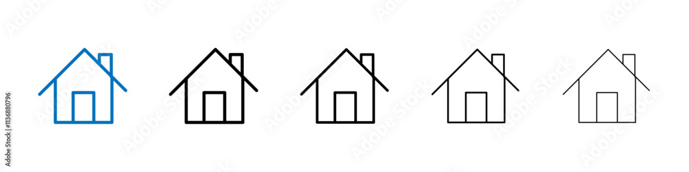 Poster house icon outline vector logo for web ui