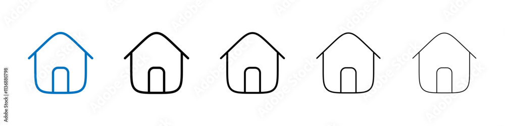 Poster house icon outline vector logo for web ui