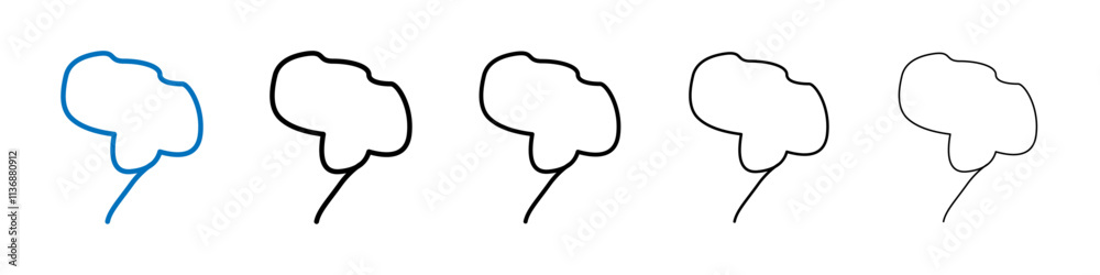 Poster human brain icon outline vector logo for web ui