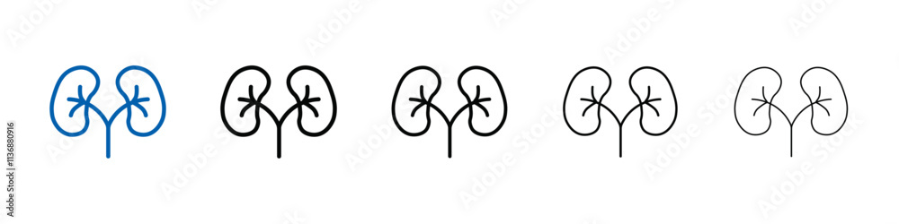 Poster human kidneys icon outline vector logo for web ui