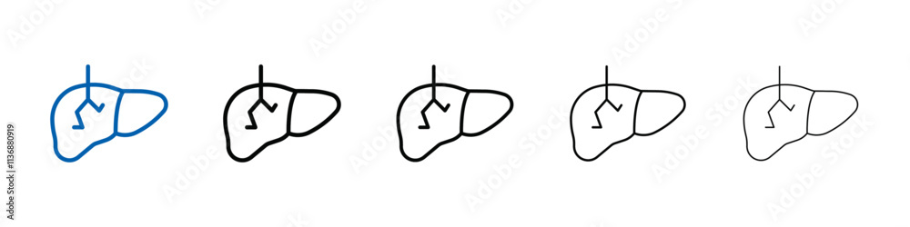 Poster human liver icon outline vector logo for web ui