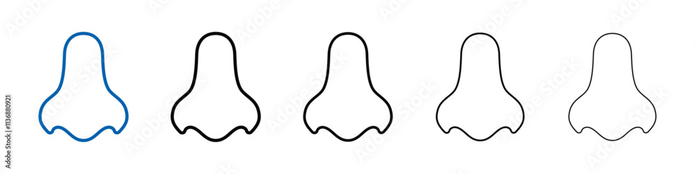 Poster human nose icon outline vector logo for web ui