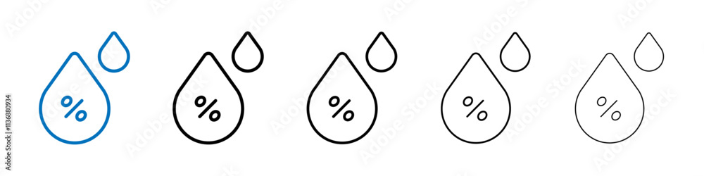 Aufkleber humidity icon outline vector logo for web ui
