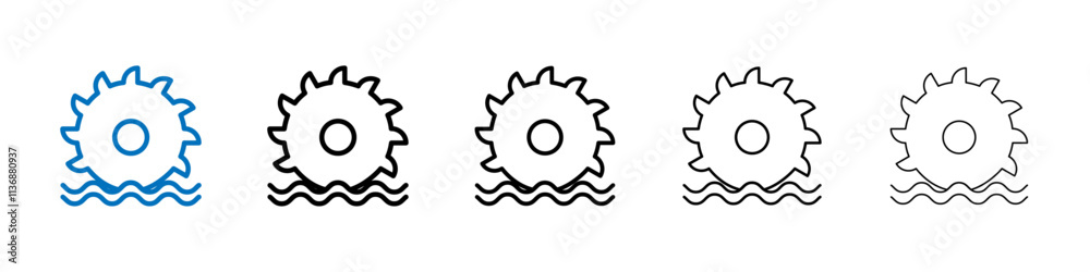 Poster hydro power icon outline vector logo for web ui