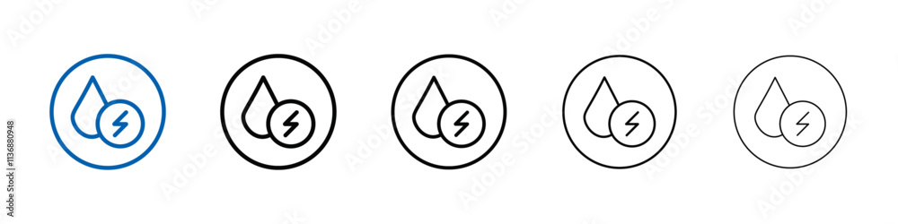 Poster hydroelectric energy icon outline vector logo for web ui