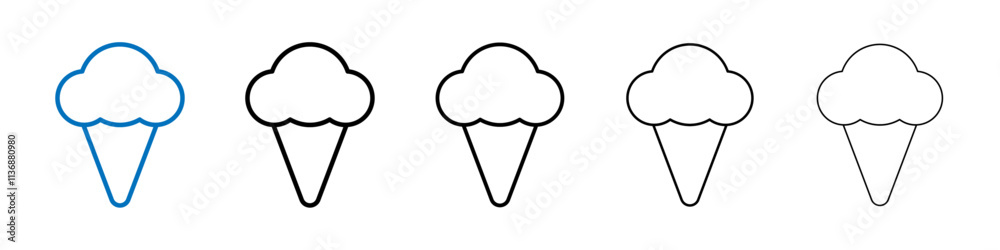 Poster ice cream icon outline vector logo for web ui