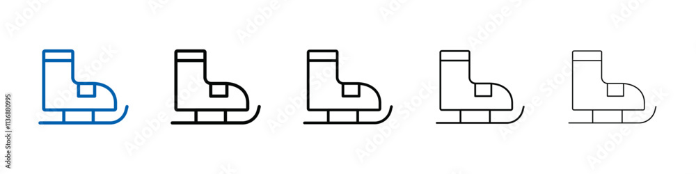 Aufkleber ice skates icon outline vector logo for web ui