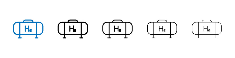 Hydrogen gas tank icon Outline vector logo for web ui