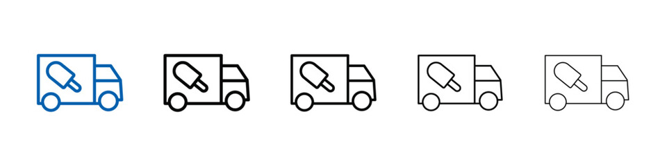 Ice cream van icon Outline vector logo for web ui