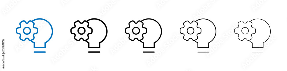 Poster Implement icon Outline vector logo for web ui