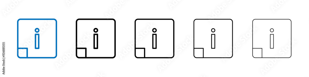 Poster information icon outline vector logo for web ui
